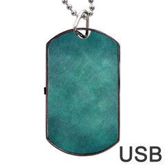 Dark Green Abstract Dog Tag Usb Flash (one Side)