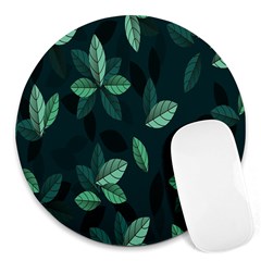 Leaves Round Mousepads by nateshop