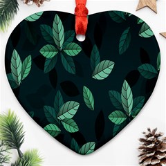 Leaves Heart Ornament (two Sides) by nateshop