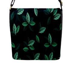 Leaves Flap Closure Messenger Bag (l) by nateshop