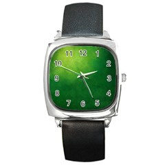 Light Green Abstract Square Metal Watch by nateshop