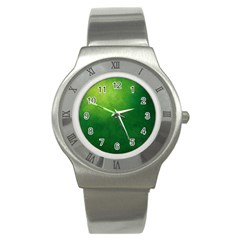 Light Green Abstract Stainless Steel Watch by nateshop