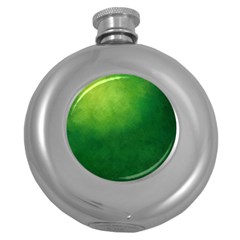 Light Green Abstract Round Hip Flask (5 Oz) by nateshop