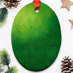 Light Green Abstract Oval Ornament (two Sides) by nateshop