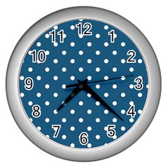 Polka-dots Wall Clock (silver) by nateshop