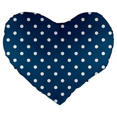 Polka-dots Large 19  Premium Heart Shape Cushions by nateshop