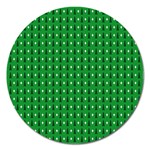 Light Green Christmas Tree Magnet 5  (Round) Front