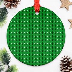 Light Green Christmas Tree Round Ornament (two Sides) by nateshop