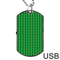 Light Green Christmas Tree Dog Tag Usb Flash (one Side) by nateshop