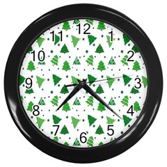 Christmas-trees Wall Clock (black) by nateshop