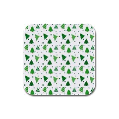 Christmas-trees Rubber Square Coaster (4 Pack) by nateshop