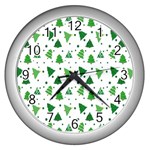 Christmas-trees Wall Clock (Silver) Front