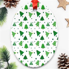 Christmas-trees Oval Ornament (two Sides) by nateshop