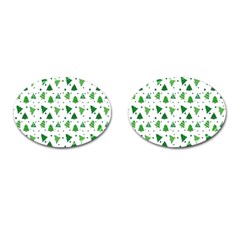 Christmas-trees Cufflinks (oval) by nateshop