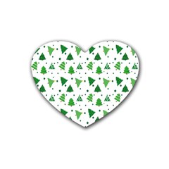 Christmas-trees Rubber Coaster (heart) by nateshop