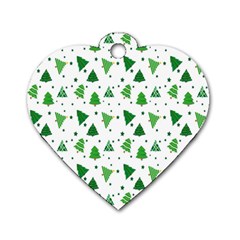 Christmas-trees Dog Tag Heart (two Sides) by nateshop