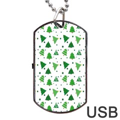 Christmas-trees Dog Tag Usb Flash (two Sides) by nateshop