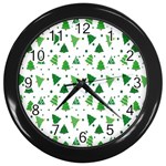 Christmas-trees Wall Clock (Black) Front