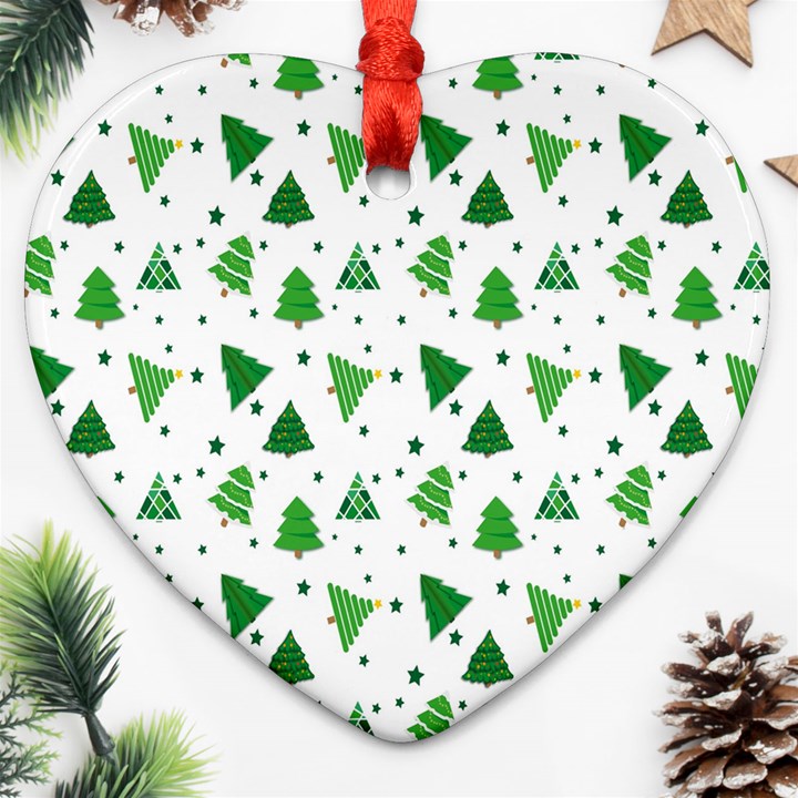 Christmas-trees Heart Ornament (Two Sides)