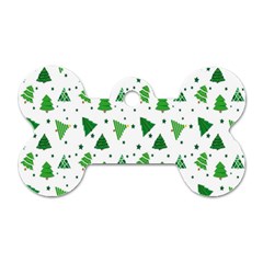 Christmas-trees Dog Tag Bone (two Sides)