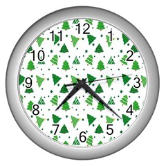 Christmas-trees Wall Clock (silver) by nateshop