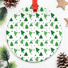 Christmas-trees Round Ornament (two Sides) by nateshop