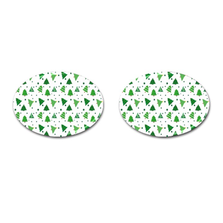 Christmas-trees Cufflinks (Oval)