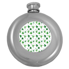 Christmas-trees Round Hip Flask (5 Oz) by nateshop