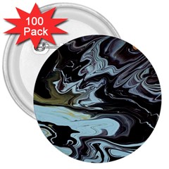 Abstract Painting Black 3  Buttons (100 Pack)  by nateshop