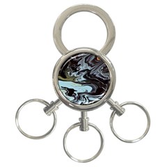 Abstract Painting Black 3-ring Key Chain by nateshop