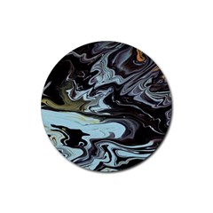 Abstract Painting Black Rubber Round Coaster (4 Pack) by nateshop