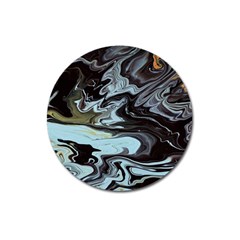 Abstract Painting Black Magnet 3  (round) by nateshop