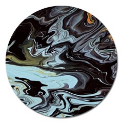 Abstract Painting Black Magnet 5  (round)