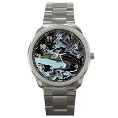 Abstract Painting Black Sport Metal Watch by nateshop