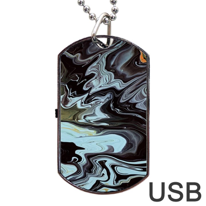 Abstract Painting Black Dog Tag USB Flash (Two Sides)