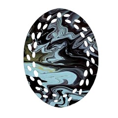 Abstract Painting Black Ornament (oval Filigree)