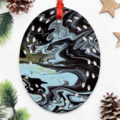 Abstract Painting Black Oval Filigree Ornament (two Sides) by nateshop