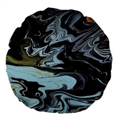 Abstract Painting Black Large 18  Premium Round Cushions by nateshop