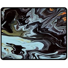 Abstract Painting Black Double Sided Fleece Blanket (medium)  by nateshop