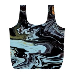 Abstract Painting Black Full Print Recycle Bag (l) by nateshop