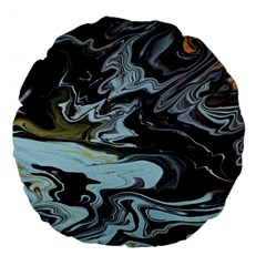 Abstract Painting Black Large 18  Premium Flano Round Cushions by nateshop