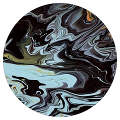 Abstract Painting Black Round Trivet