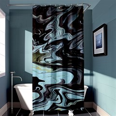 Abstract Painting Black Shower Curtain 36  X 72  (stall)  by nateshop