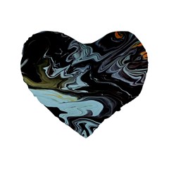 Abstract Painting Black Standard 16  Premium Heart Shape Cushions by nateshop