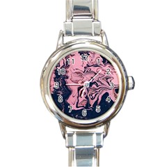 Abstract Painting Pink Round Italian Charm Watch by nateshop