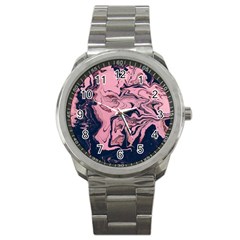 Abstract Painting Pink Sport Metal Watch by nateshop