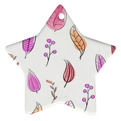 Leaves-pink Ornament (star) by nateshop