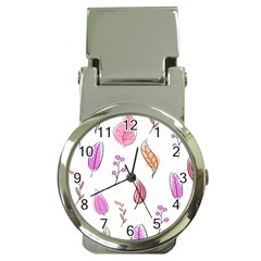 Leaves-pink Money Clip Watches by nateshop