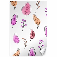 Leaves-pink Canvas 24  X 36  by nateshop