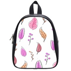 Leaves-pink School Bag (small) by nateshop